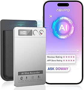 AI Voice Recorder, Note Voice Recorder - Transcribe & Summarize, AI Noise Cancellation Technology, Supports 118 Languages, 64GB Memory APP Control Audio Recorder (LightSilver) asin的图片