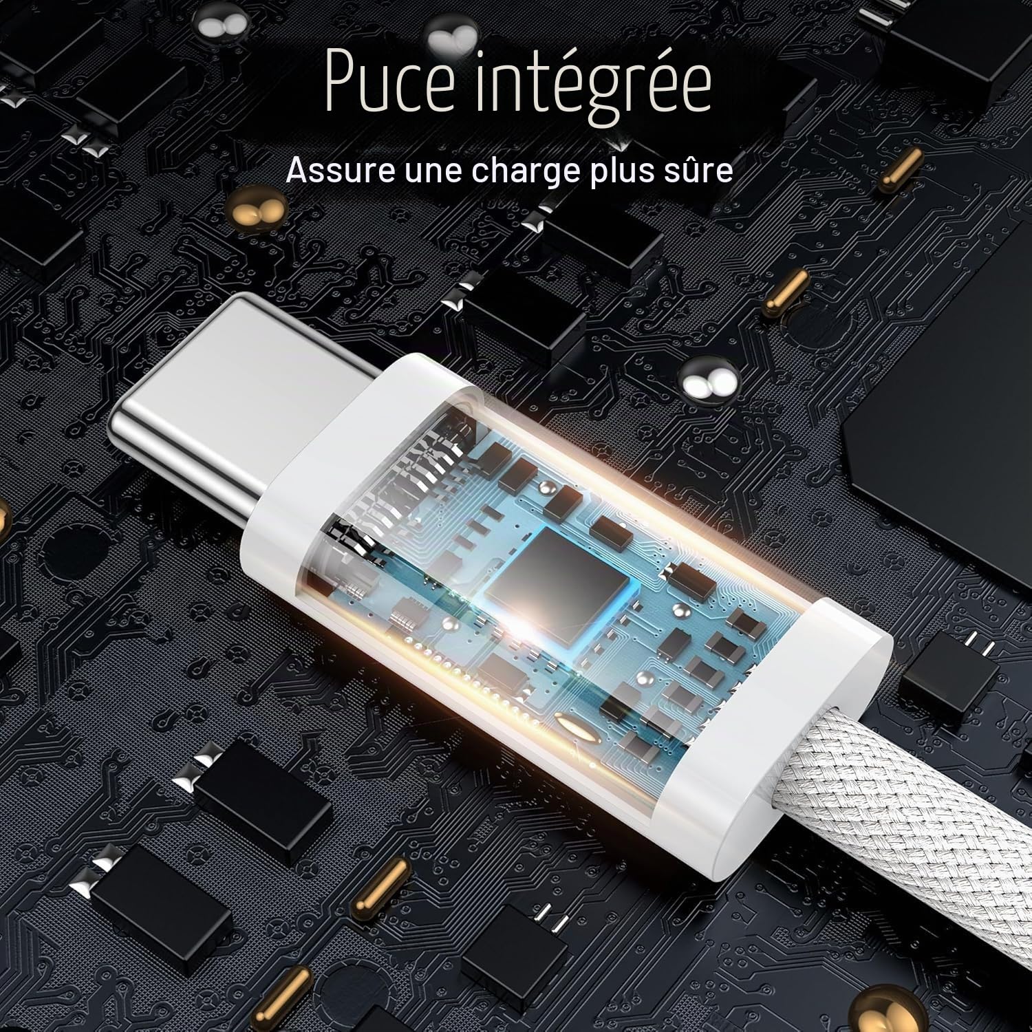 Câble USB C vers USB C 60W PD Charge Rapide Lot de 2 1M pour iPhone 17 16 15 Pro Max MacBook Pro iPad Air 4 Galaxy S23 S22 Huawei Google Pixel Xiaomi Sony