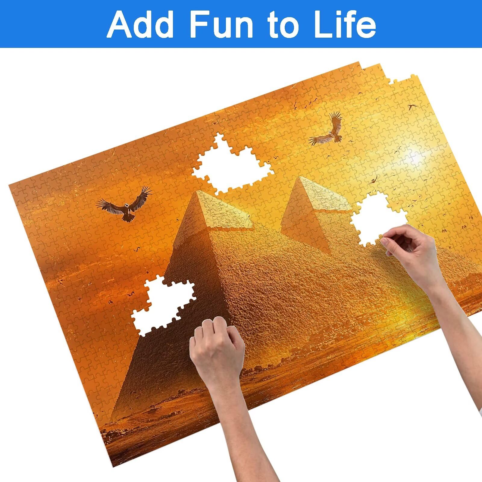 Puzzle 2000 Pezzi per Adulti Bambini, Puzzle Egitto in Legno per Adulti, Puzzles Paesaggio Impegnativi, Giochi Educativo per Famiglie, Rompecapo con Scatola per Decorazioni Casa, Regalo Donna, -9088