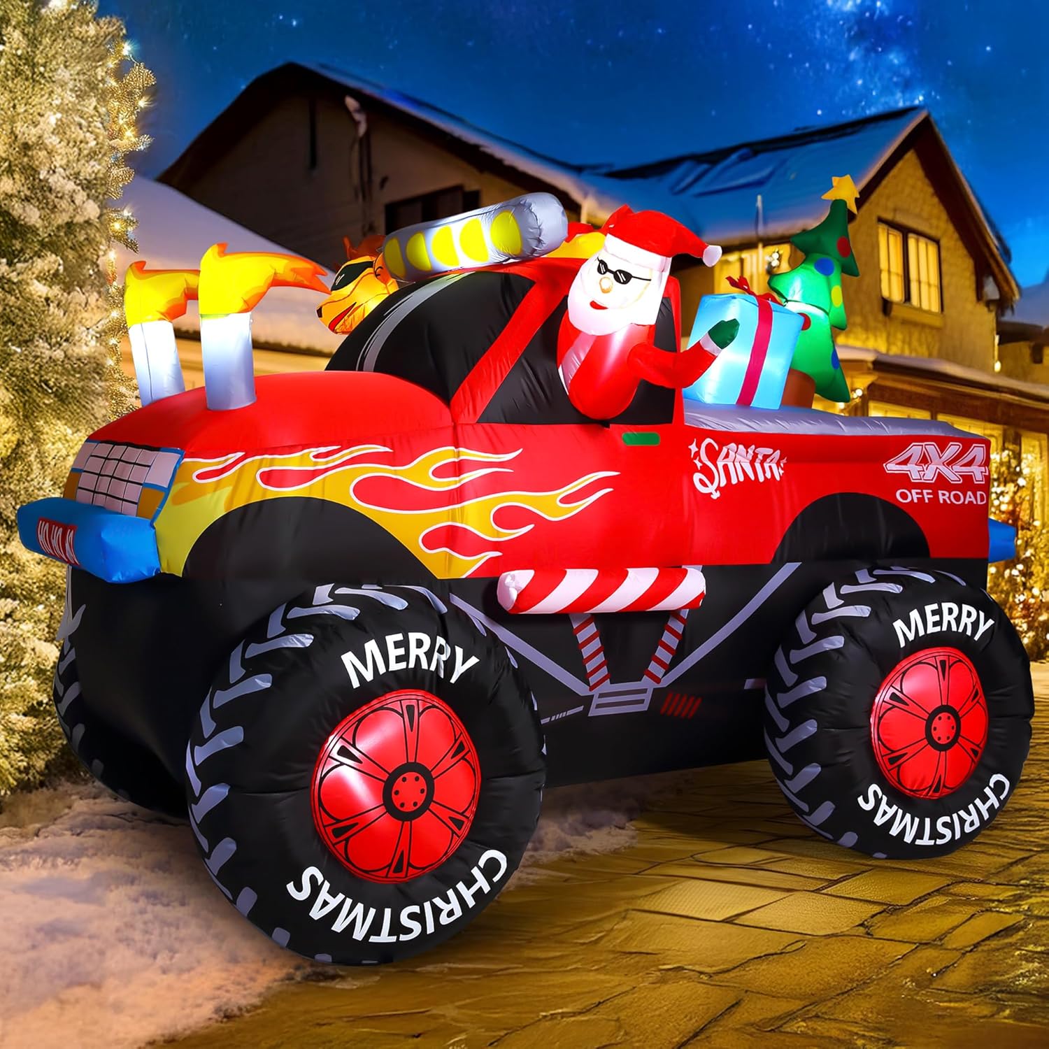 8.5 FT Long Santa Driving Monster Truck Christmas Inflatables Outdoor Decorations, Christmas Blow Up Santa Claus Yard Decorations for Garden Lawn Xmas Decor 8.5 FT Long Santa Driving Monster Truck Christmas Inflatables Outdoor Decorations, Christmas Blow Up Santa Claus Yard Decorations for Garden Lawn Xmas Decor