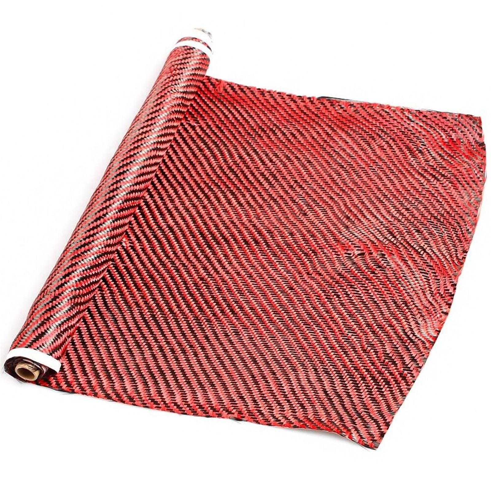 Red Black Carbon Fiber Fabric 50cm x 100cm 2x2 Twill Weave 3K 200g Cloth for Custom Parts Car Boats and More