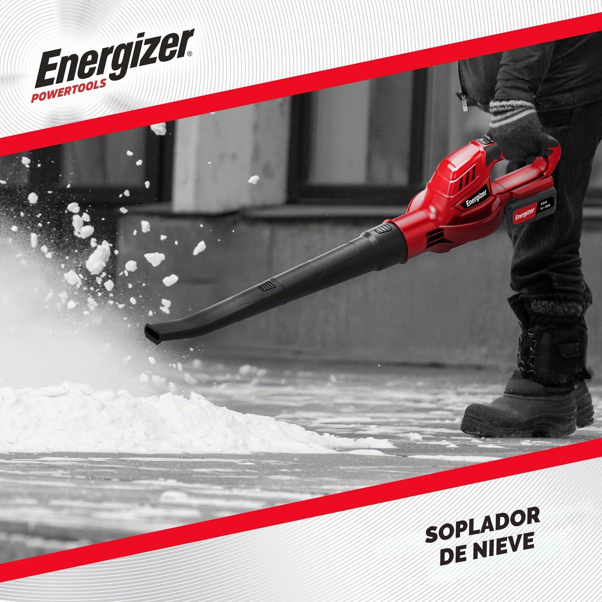 Energizer - Soplador de hojas inalámbrico de 20 V, velocidad de aire 210 km/h, caudal 5000 L/Min, motor 13000 RPM, ligero 1,2 kg, batería de 20 V y cargador incluido