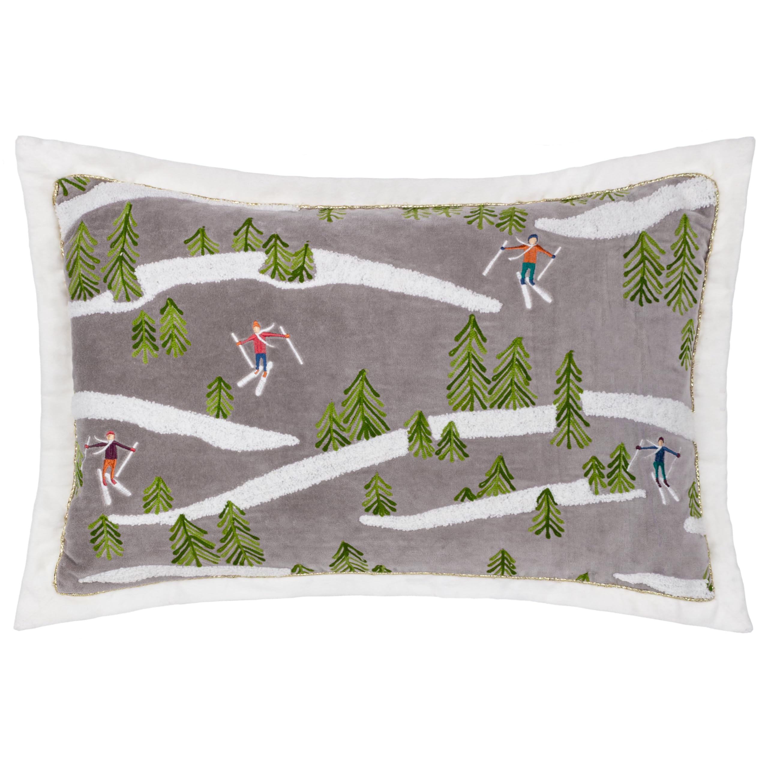 Winter Alpine Cushion Cover Abstract Grey Rectangular Throw Pillow Cover