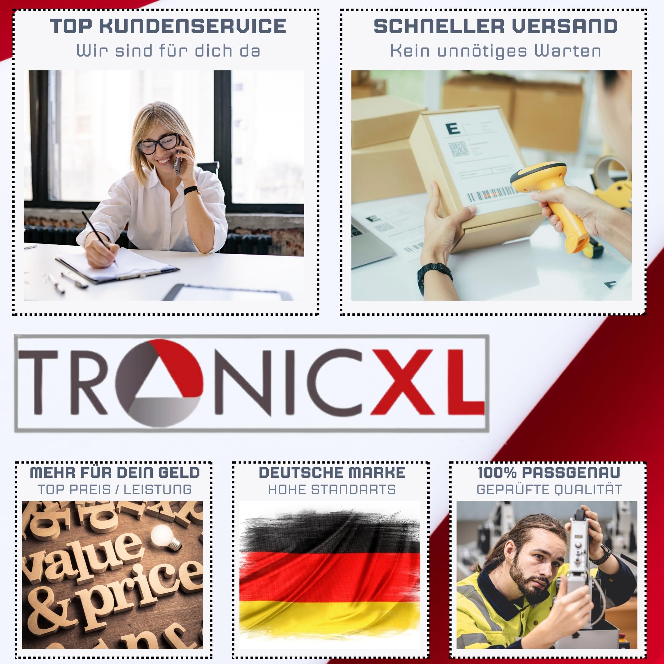 TronicXL 100mm Abluft/Zuluft Grow Lüfter Ventilator mit Netzstecker und Schalter für Homebox Growbox Growschrank Secret Jardin GrowPro DiamondBox Zelsius Mars Hydro etc.