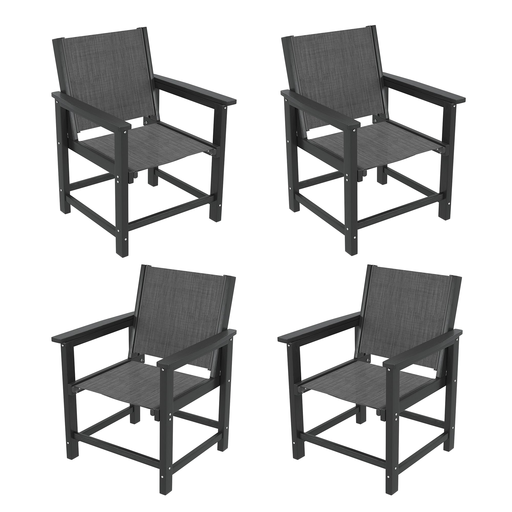 Amopatio HDPE Outdoor Dining Chairs Set of 4