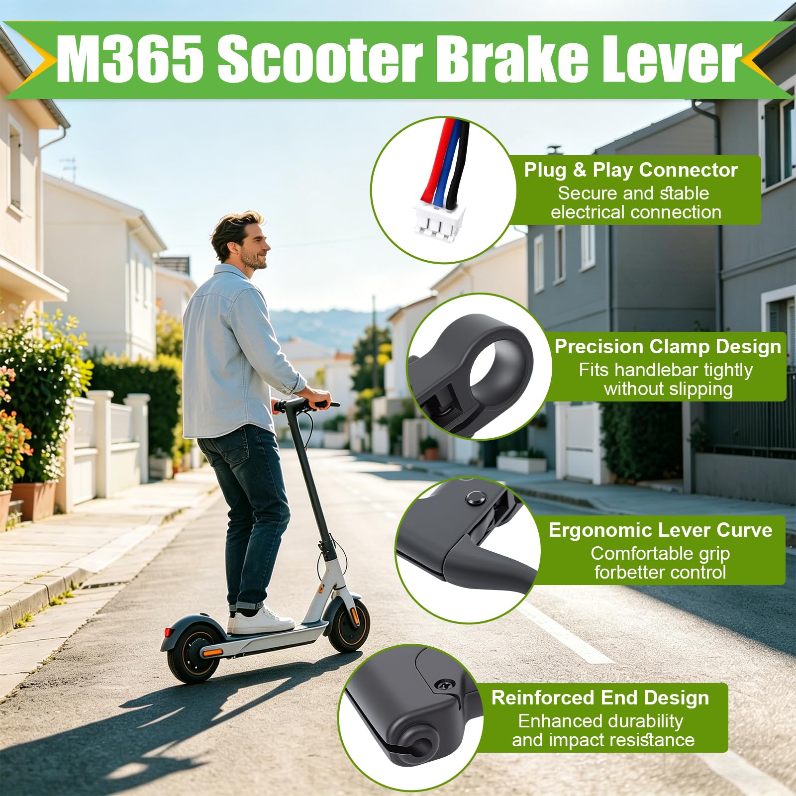 Poweka Leva Freno Anteriore di Ricambio Compatibile con Xiao-mi 1S / M365 / PRO Scooter Elettrico, Maniglia del Freno di Ricambio