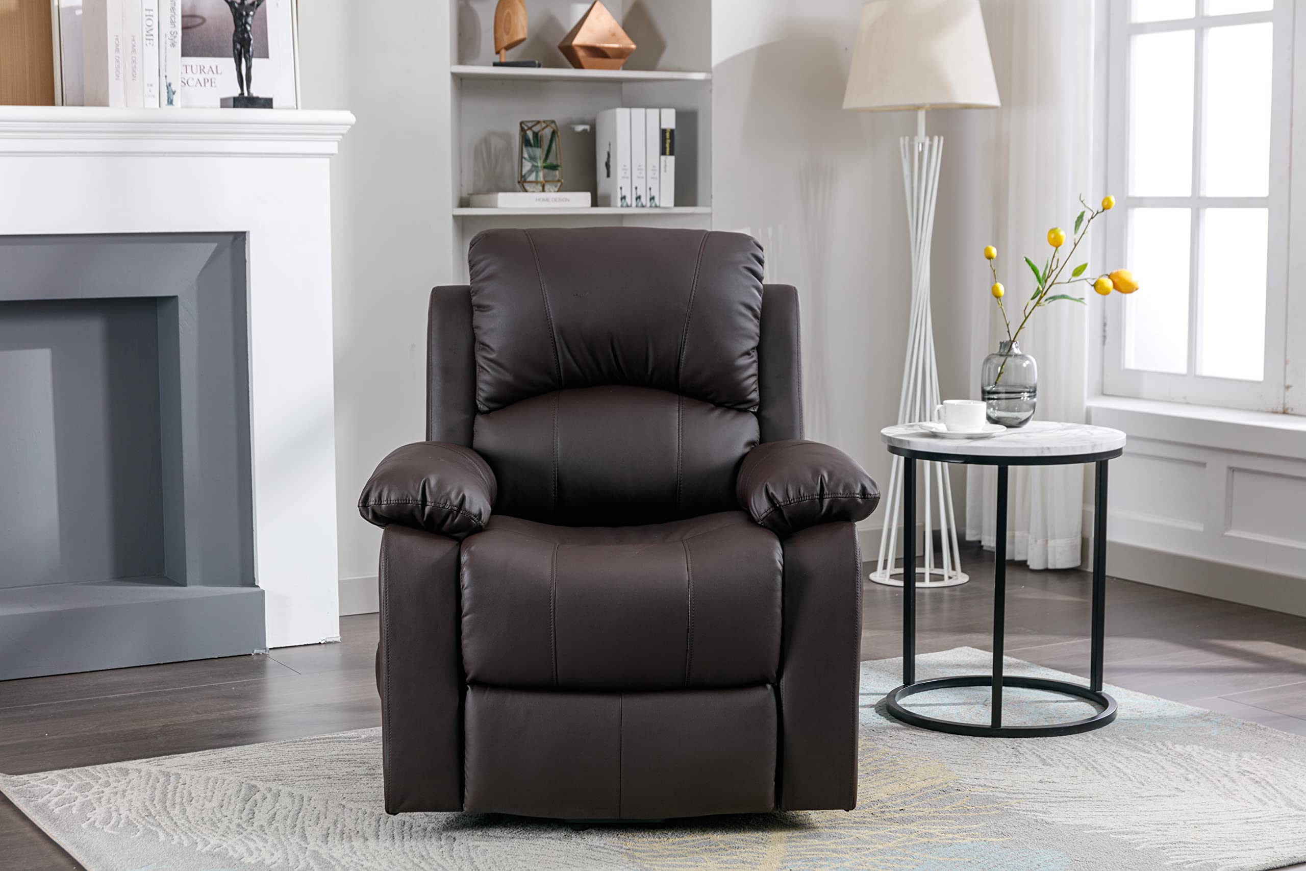 Astan Hogar Sillón Relax con Función Auto-Ayuda (Levanta Personas), Reclinación Eléctrica, Masaje Y Termoterapia, Modelo Ramón AH-AR30930CH, Chocolate,