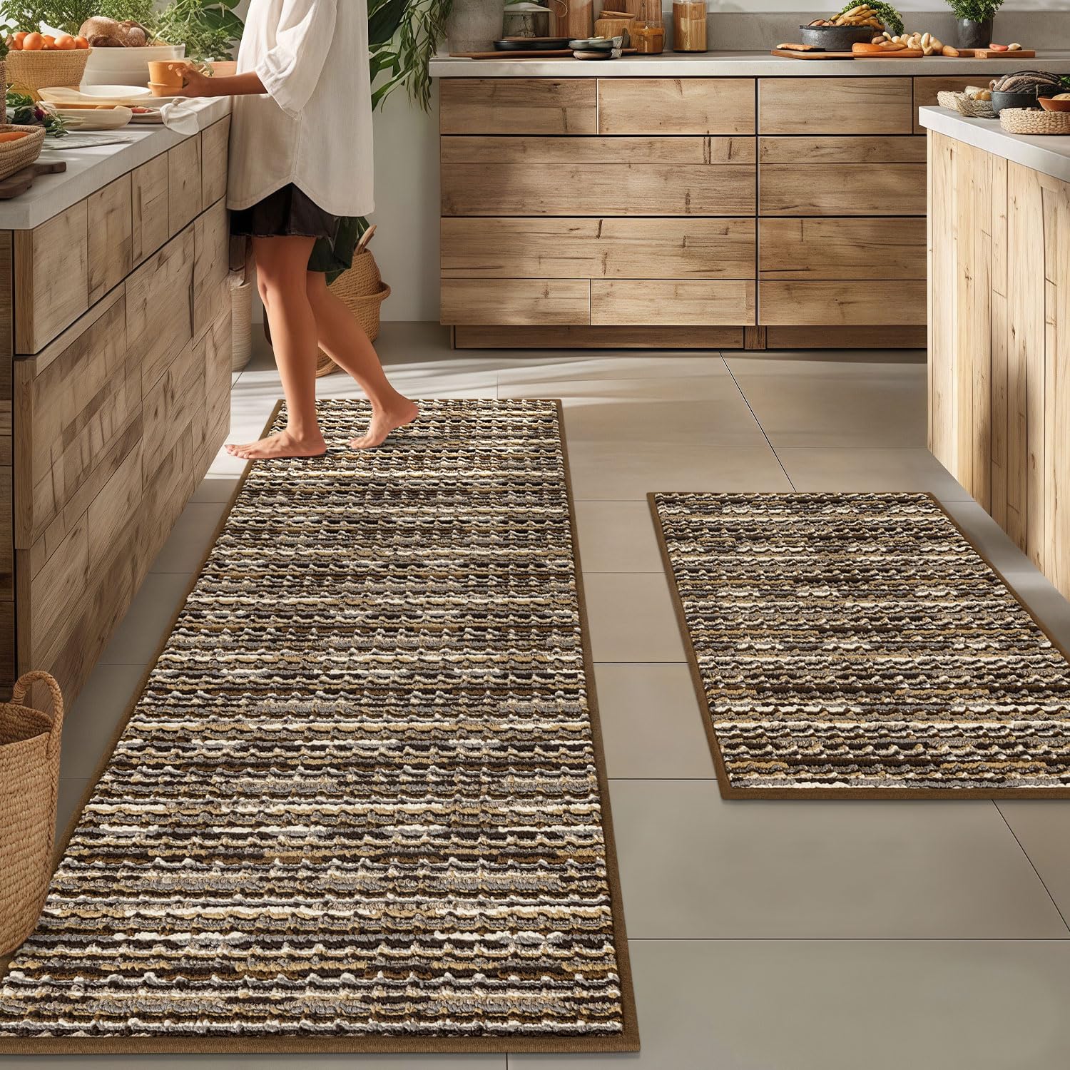 Kitchen Rugs Sets of 2-Non Slip Kitchen Mats