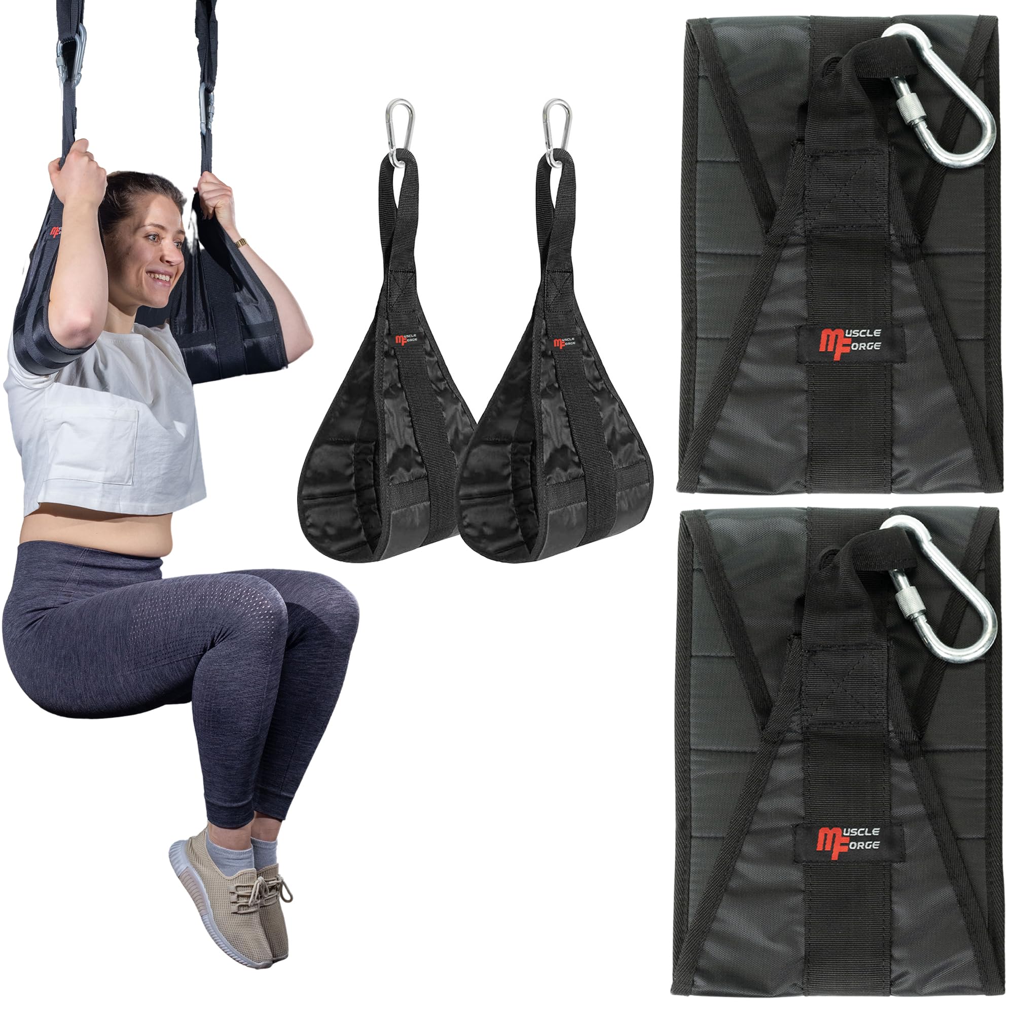 MuscleForge Hanging Ab Straps for Pull Up Bar - Professional Ab Straps & Hanging Abdominal Slings - Training Equipment with Bar Attachment (Pair)-image-49