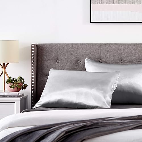 Miniatura 5 de Morning Glamour 2 unidades, fundas de almohada, Marfil, Satin, Plateado, 20x26