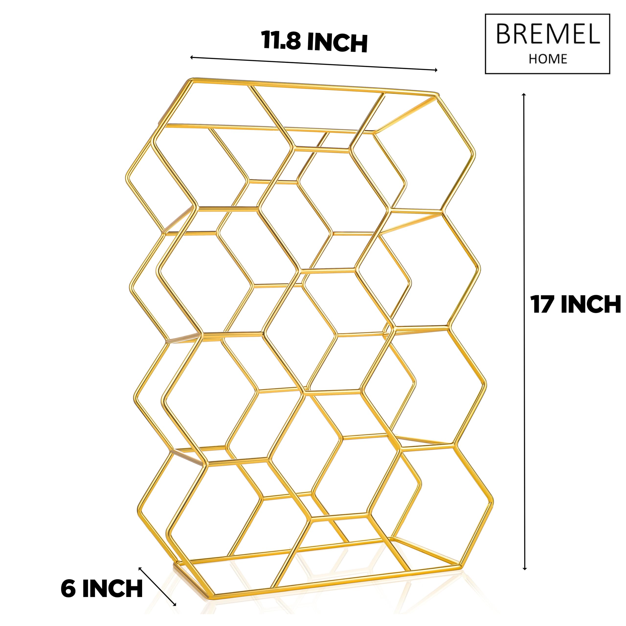Bremel Home Wine Rack Hexagon Countertop (Black)