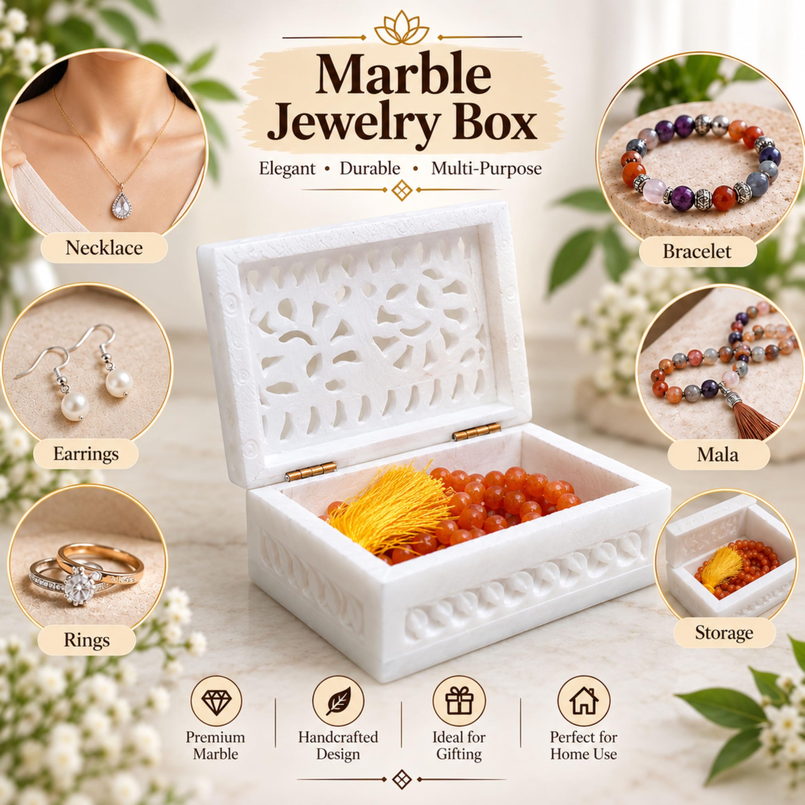 Amazon｜craftslook マーブルインレイジュエリーボックス。, 4 x 3