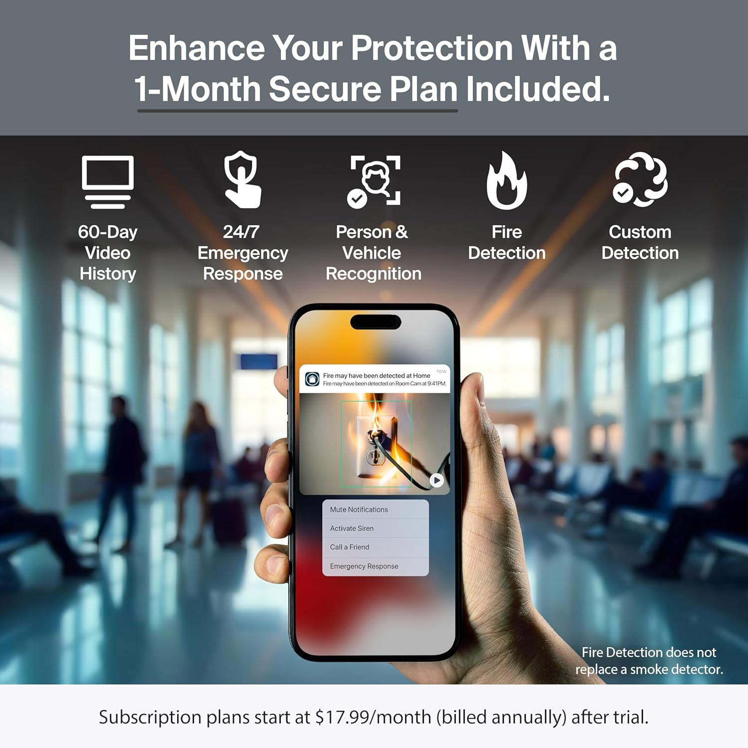 Arlo Ultra Security Camera 4K HDR (3rd Gen, 2025 Release) + SmartHub, Battery Power, Emergency Response, AI Event Captions, 1-Month Trial of Secure Plan, 180° Field of View, 2 Cam, White - Image 4