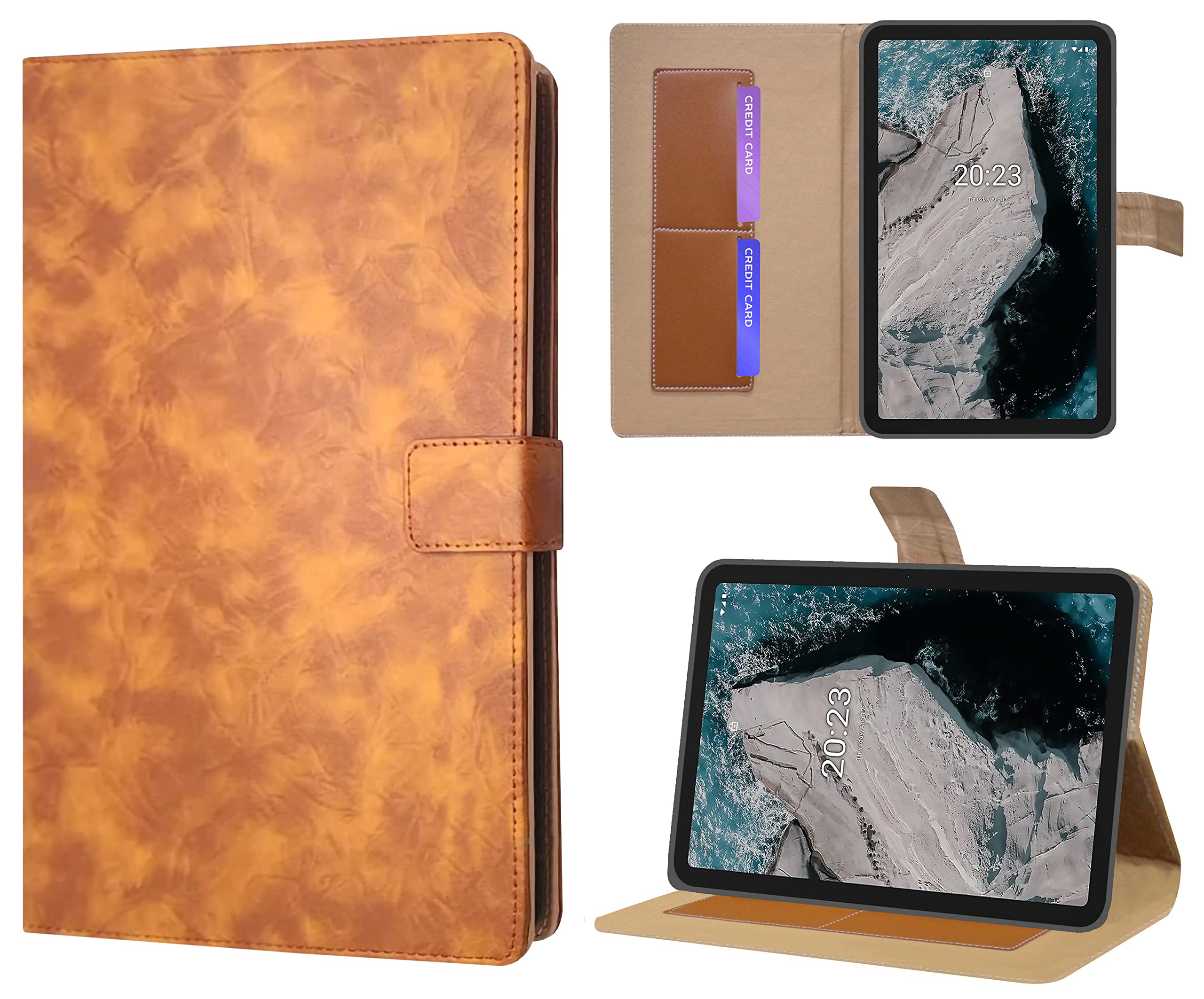 TGK Lightweight Business Design Leather Folio Flip Case Cover for Nokia Tab T20 10.4 inch Tablet - (Brown) (B09LQVNHLQ) Amazon Price History, Amazon Price Tracker