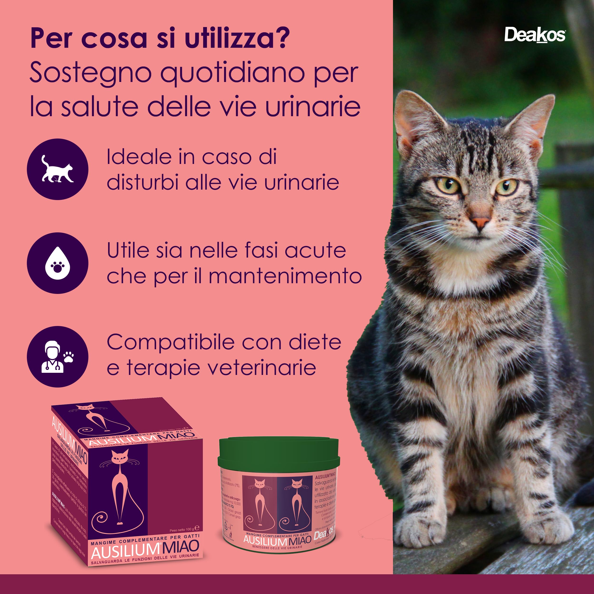 Ausilium Miao in Polvere 200g - Integratore Gatto per il Benessere delle Vie Urinarie - Con D-Mannosio Puro e Morinda Citrifolia - Integratore per Gatto Senza Glutine e Lattosio