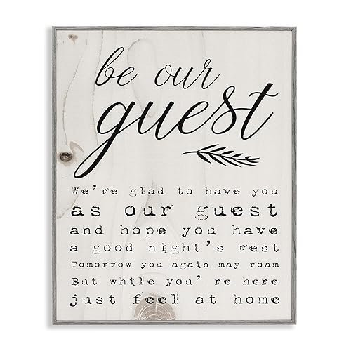 Be Our Guest Poem Cursive Grey Framed Wall Art, 11