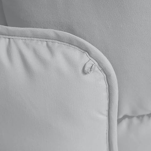 Miniatura 5 de Edredón alternativo de plumón tamaño Queen, color gris claro, relleno de poliéster esponjoso para todas las estaciones, relleno de edredón, tela de