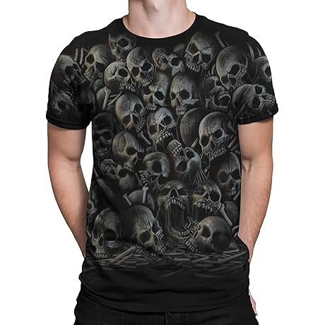 All Over Skulls Dark Fantasy Men's T-Shirt