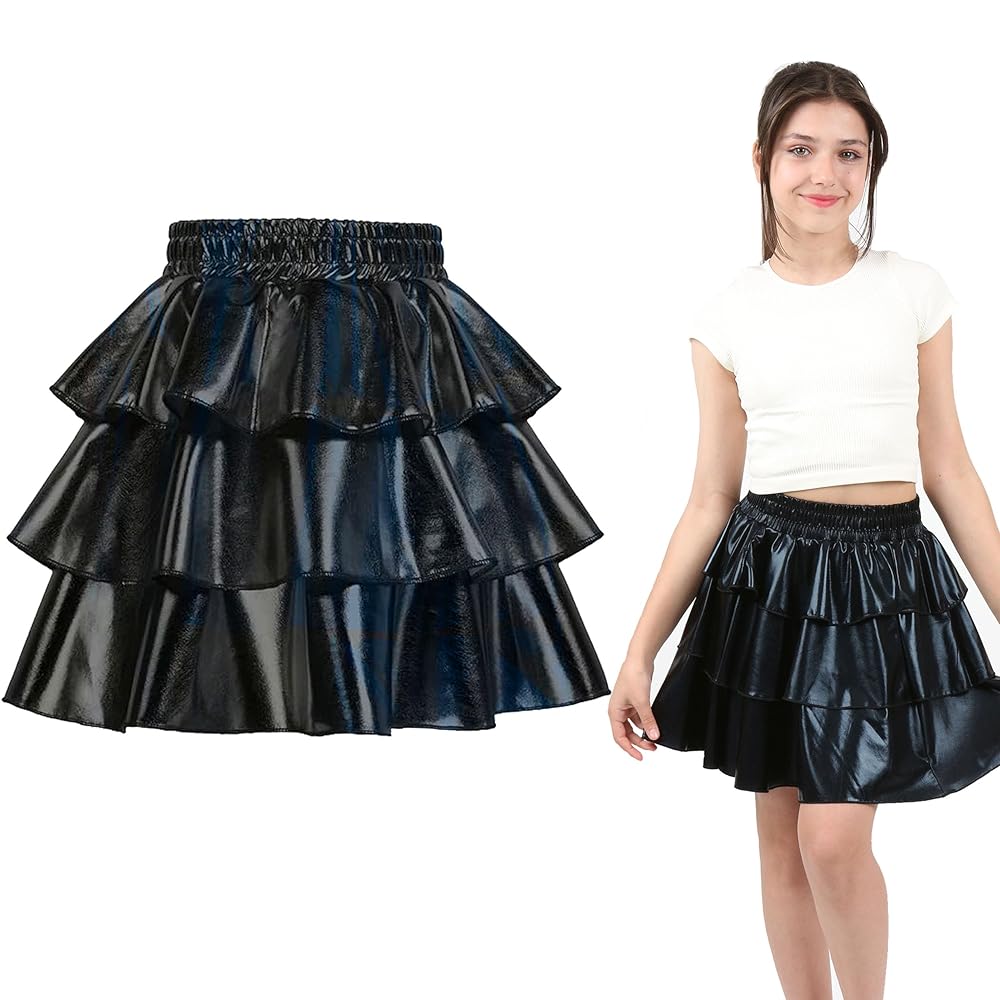 Amazon.com: ERDEM KIDS Girls Metallic Skirt 3-Layer Ruffle