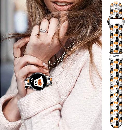 Miniatura 4 de Correa deportiva de repuesto de silicona floral de Navidad de 0.78 pulgadas compatible con Samsung Galaxy Watch 3 de 1.614 pulgadasSamsung Active 2