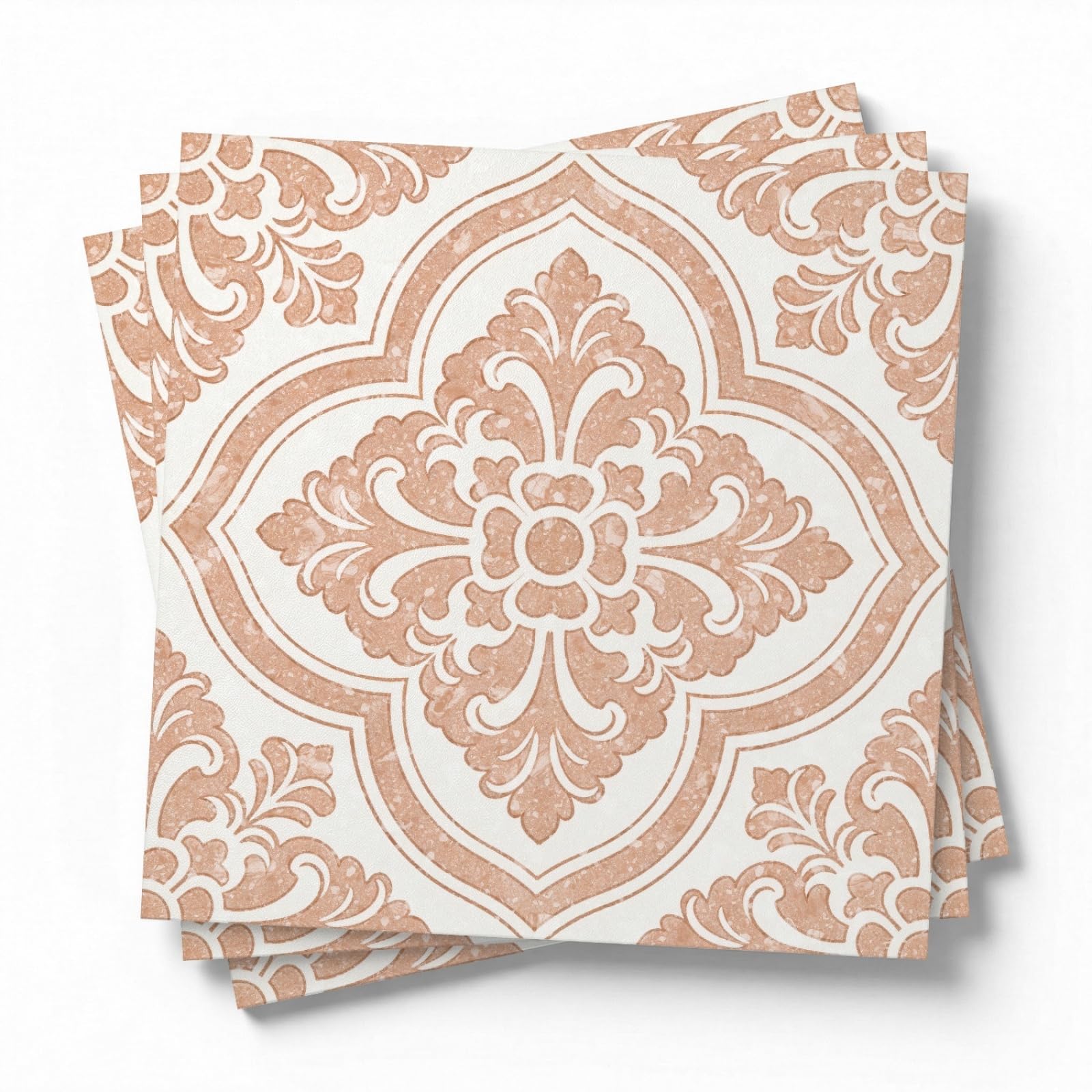 Stick on Tiles Moroccan Orange Kitchen Tile Stickers Waterproof Vinyl Decals Self Adhesive Stick on Bathroom Tiles Backsplash Decorative Tile Covers 30x30 cm/ 10 pcs