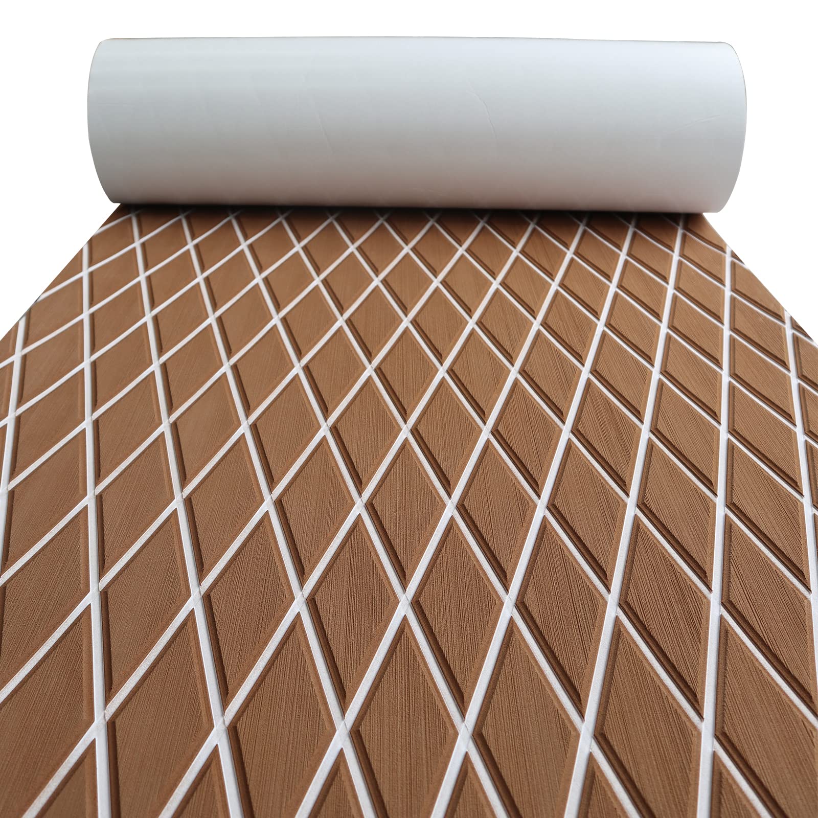 KXKZREN EVA-schuim boot, vloerbedekking, zelfklevend, 6 mm dik, antislip, marine, vloerbedekking, mat, 190 x 70 cm, ruitpatroon, bootvloer voor jachten, motorboot, camper, koelopzetstukken