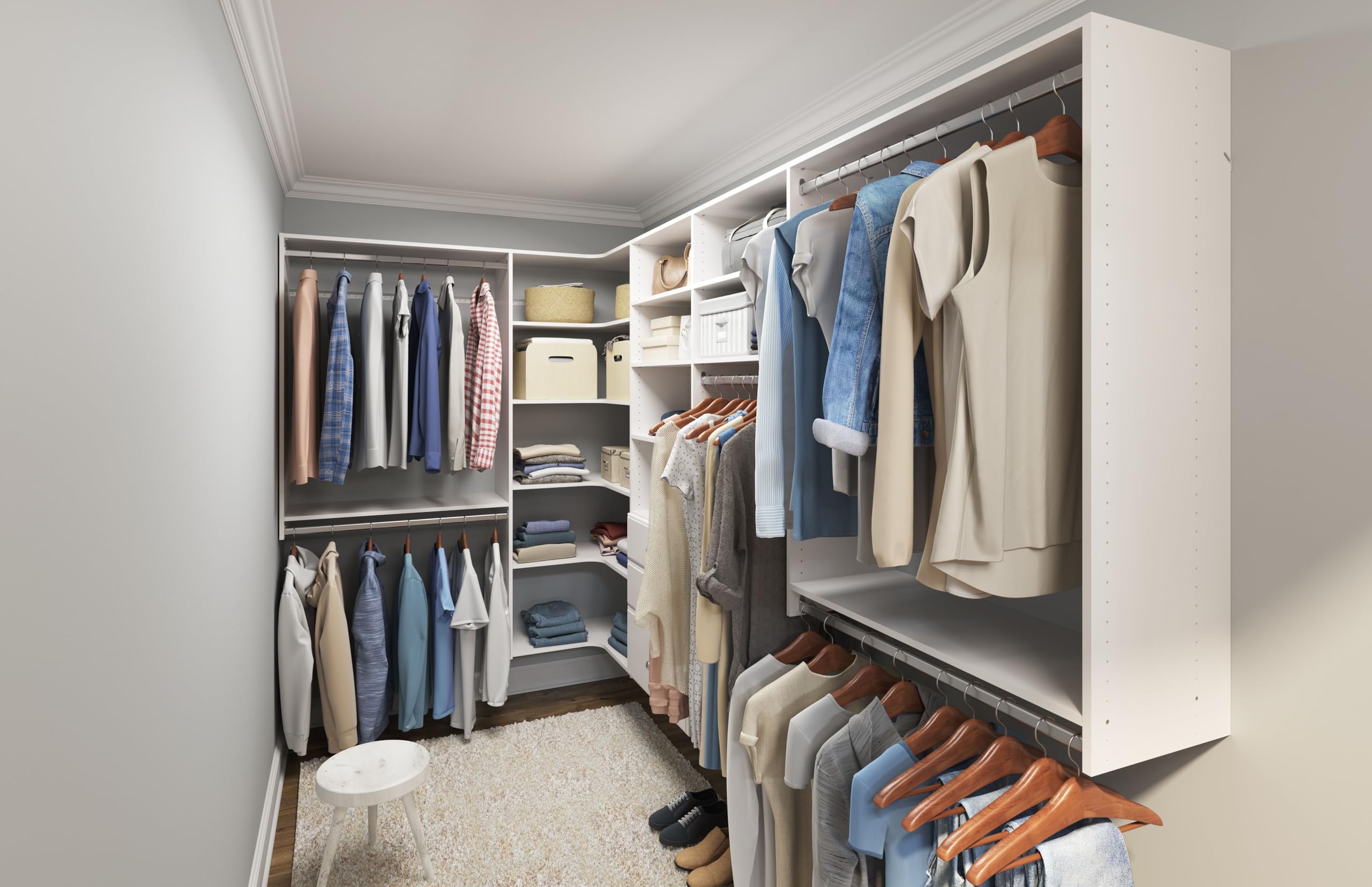 Amazon.com: Easy Track PH43-WH Ultimate Corner Wood Kit Closet