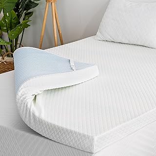 3 Inch Gel Memory Foam Mattress Topper Queen Size, Cooling Bed Topper for Pressure Relief with Removable Breathable Soft C...