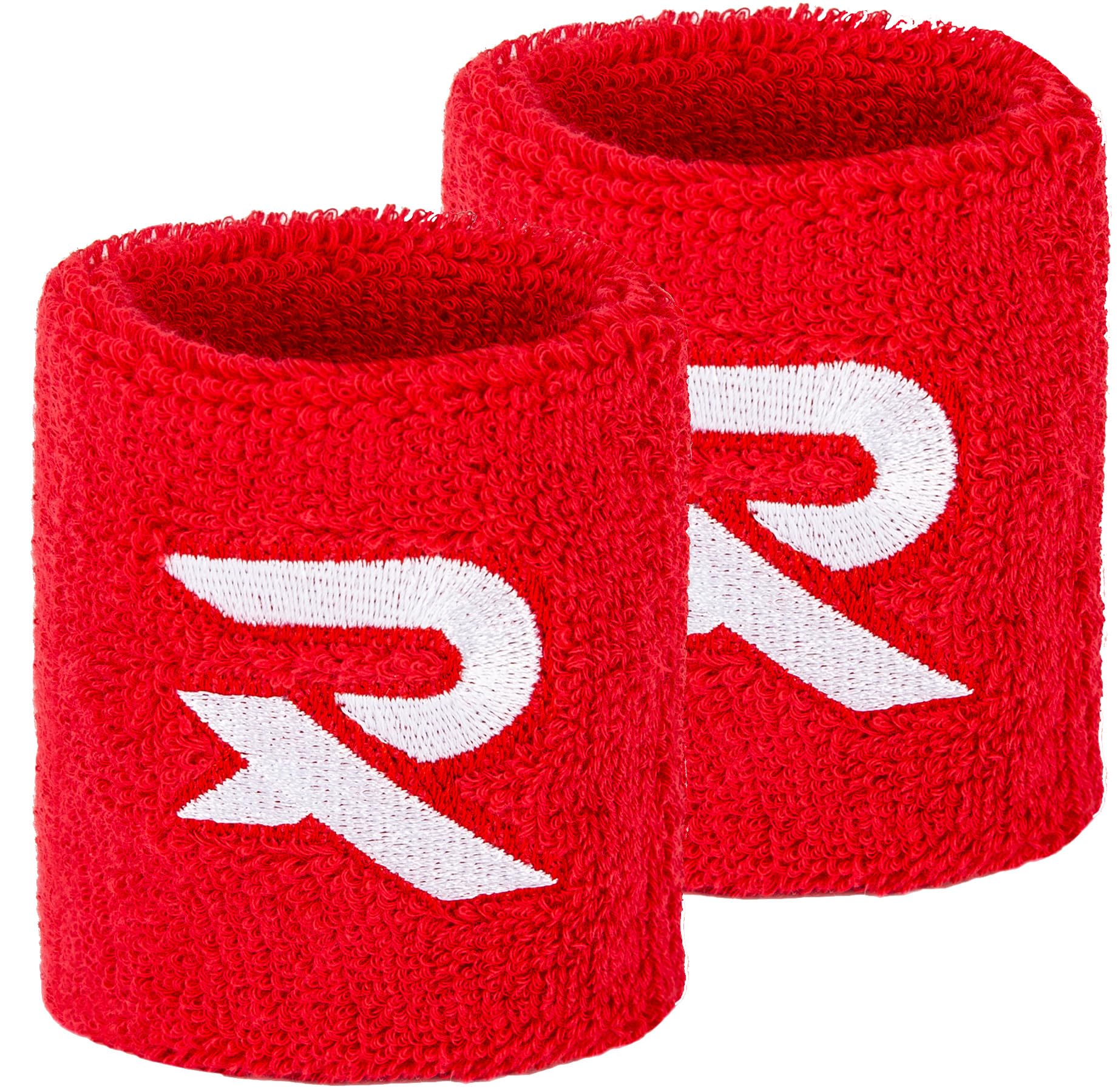 Raquex Sports Wristbands (7 Colours, 2 Widths) - Soft, Stretchy Cotton. Padel, Tennis, Squash, Running Sweat Bands - Machine Washable (Red, 4 x Wristbands) — image 1