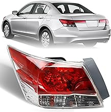 Brake Tail Light for Honda Accord Sedan 2008-2012, HO2800172 Rear Taillight Assembly Replaces for 33550-TA0-A01, Tail Lamp with Bulb, Driver Left Side LH