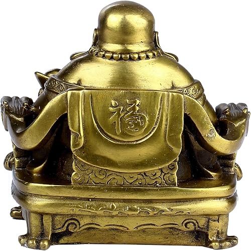 Miniatura 6 de BRABUD Feng Shui - Estatua de Buda sonriente hecha a mano sentado en la silla del emperador, escultura para el hogar, interior y exterior, adorno