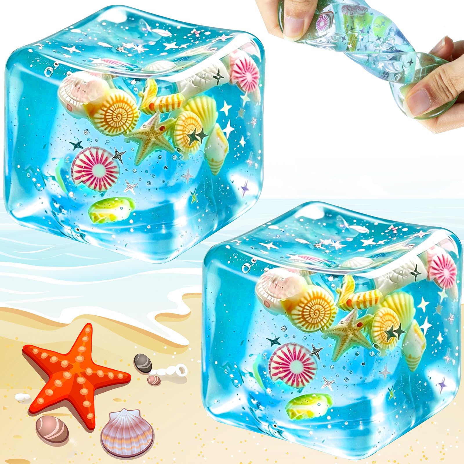 Squishy Fidget Toys, 2Pcs Ice Squishy