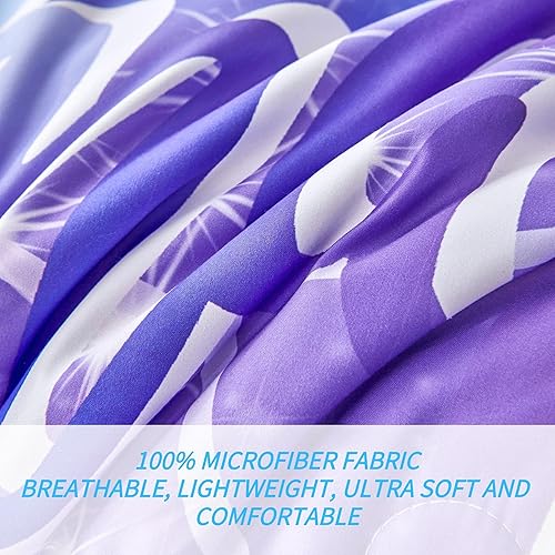 Miniatura 9 de RYNGHIPY - Juego de edredón de sirena de 6 piezas, ropa de cama para niñas en una bolsa tamaño Queen, juego de cama con estampado de cola de sirena