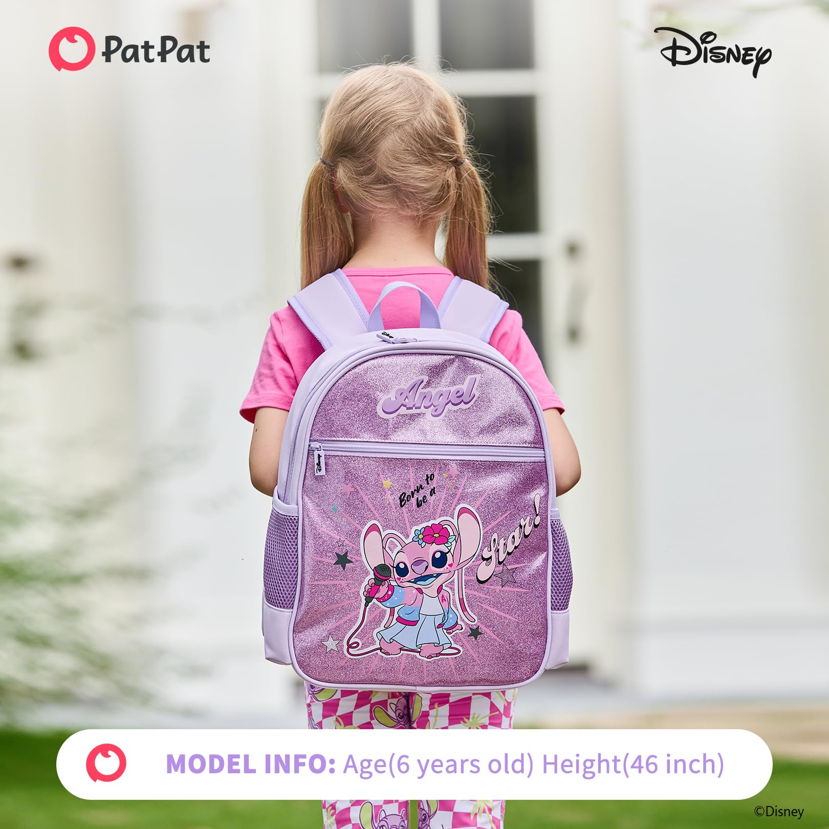 Disney Frozen Princess Minnie Marvel Glitter Kleinkind Rucksack für Jungen und Mädchen | Kindergarten Elementary Kids Bookbag, Pop Star Angel, Medium, Charakter: