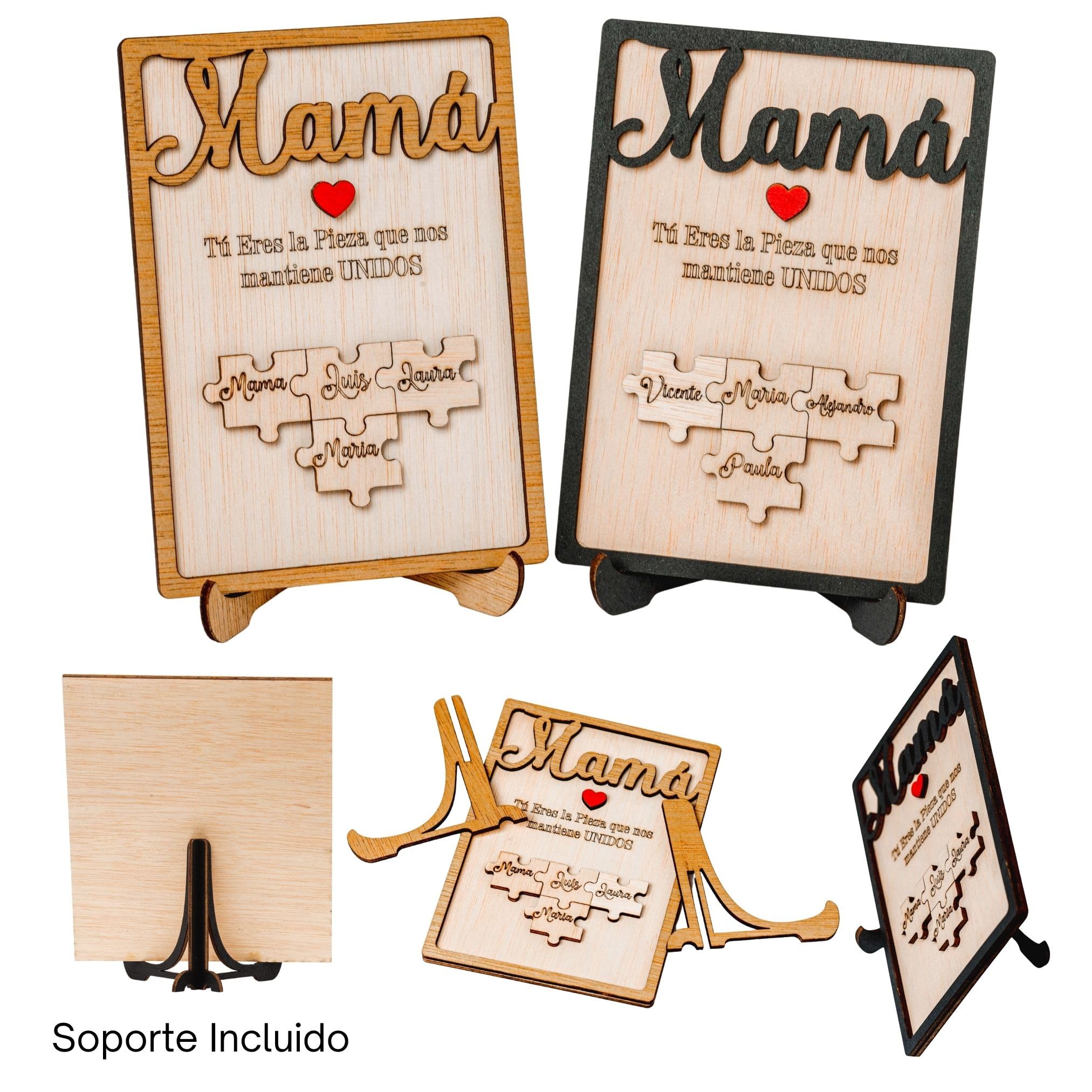 Olesea Día de la Madre – Regalo Dia de la Madre Personalizado – Regalos Personalizados Cuadro Puzzle Nombre – Mujer Original – Regalos Mujer Abuela Mama (Roble) — view 8