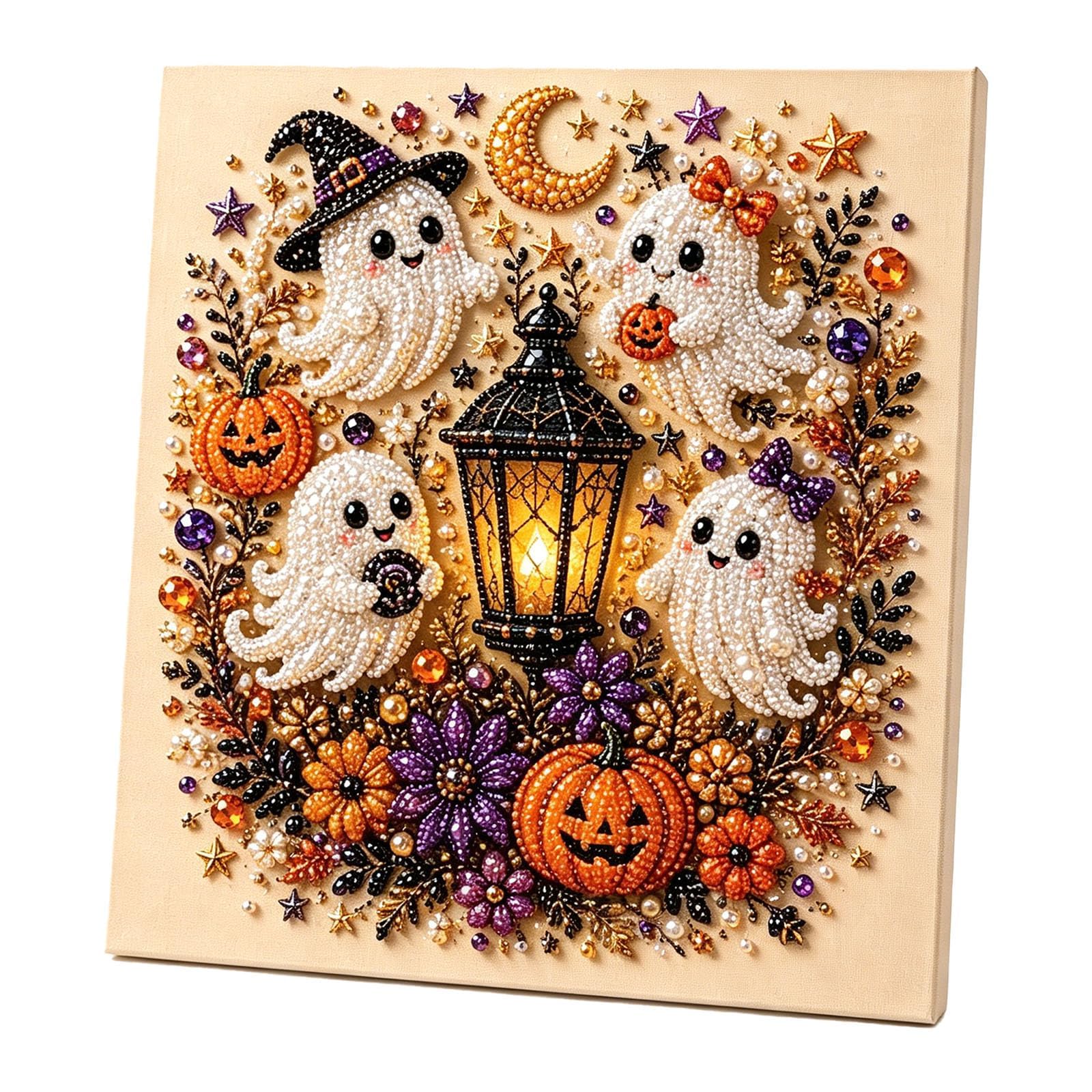 Ghost Halloween Pearl Art Kit For Adults, Diy Pearl Painting Craft Kit
