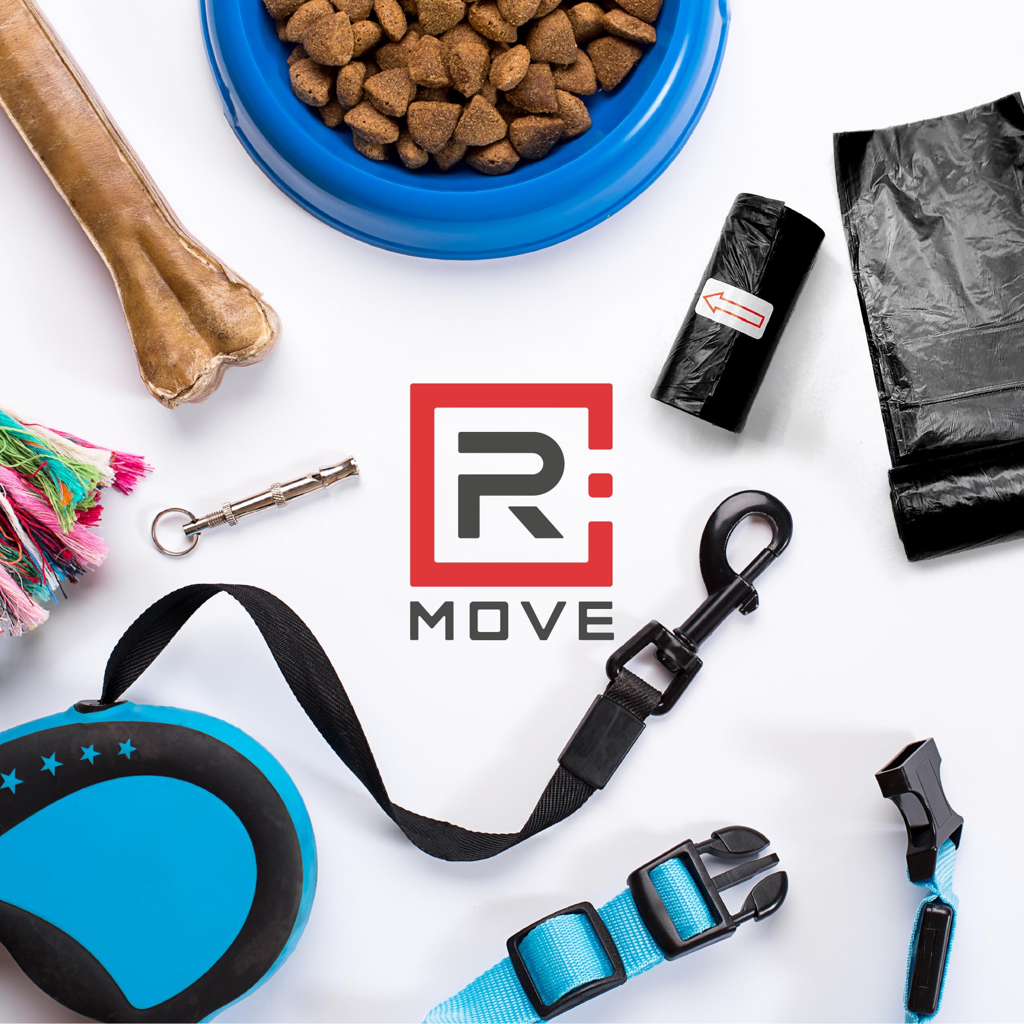 R MOVE Sacchetti Cane Cacca 810 pz (54 Rotoli) - Sacchettini Igienici per Cani, bustine per cani, dog poop bags resistenti antiforatura, 30x23 cm 2,5 Litri compatibili con tutti i porta rotoli