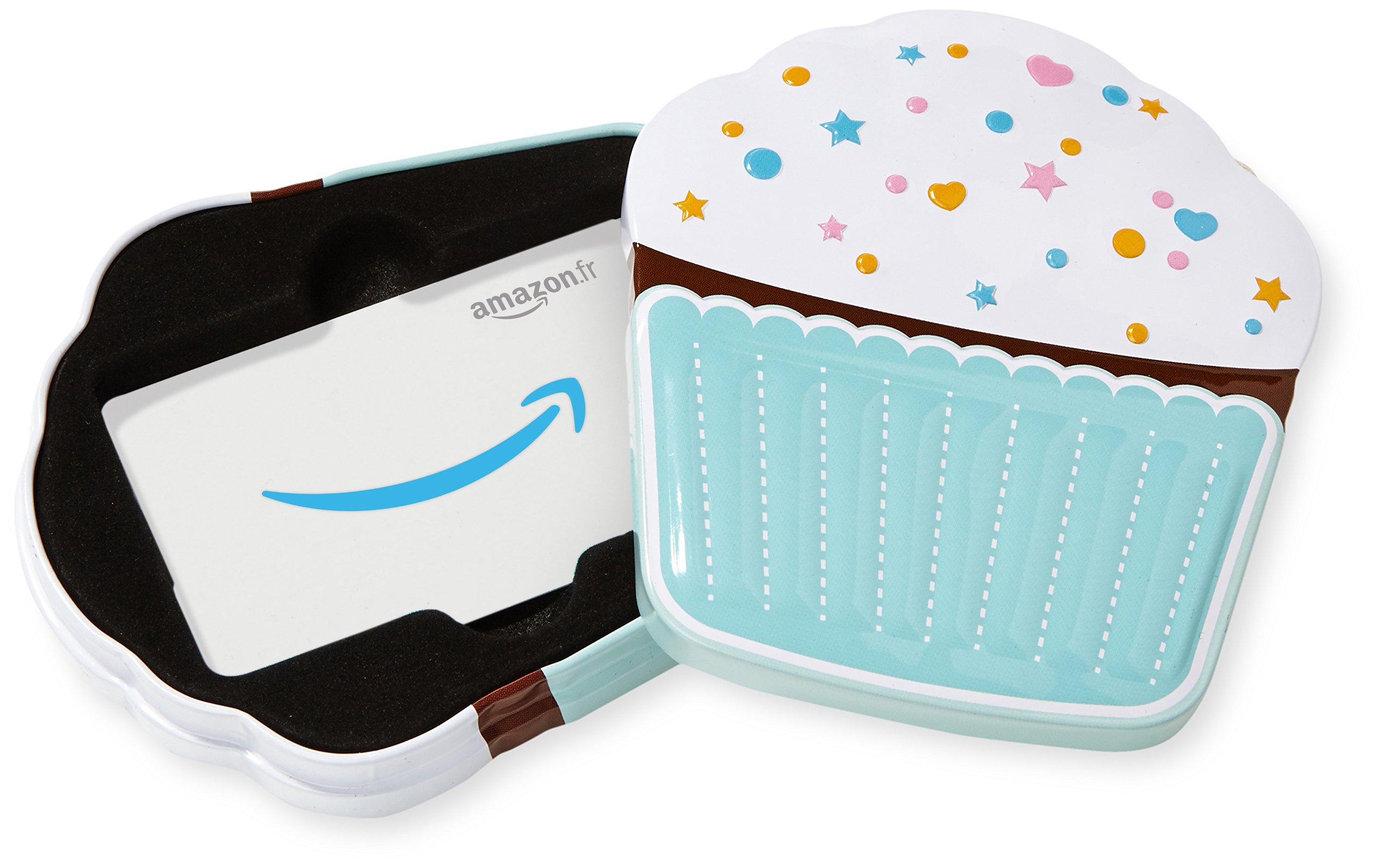 Carte cadeau Amazon.fr dans un coffret Cupcake