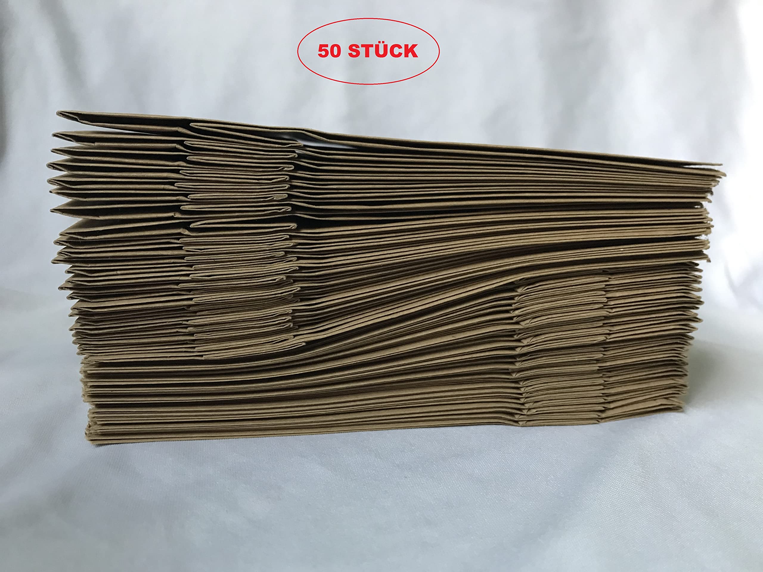 VEZODEK Paper Bags Pack of 50-26 x 14 x 8 cm Gift Bags Craft Paper (Brown, 50), 1 count (Pack of 50) - Image 2
