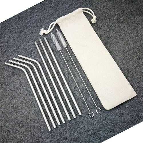 Miniatura 6 de Pajitas de acero inoxidable, reutilizables, ultra largas, de 8.5 pulgadas, de boca redonda, de metal, se adaptan a todos los vasos de 20 onzas Yeti