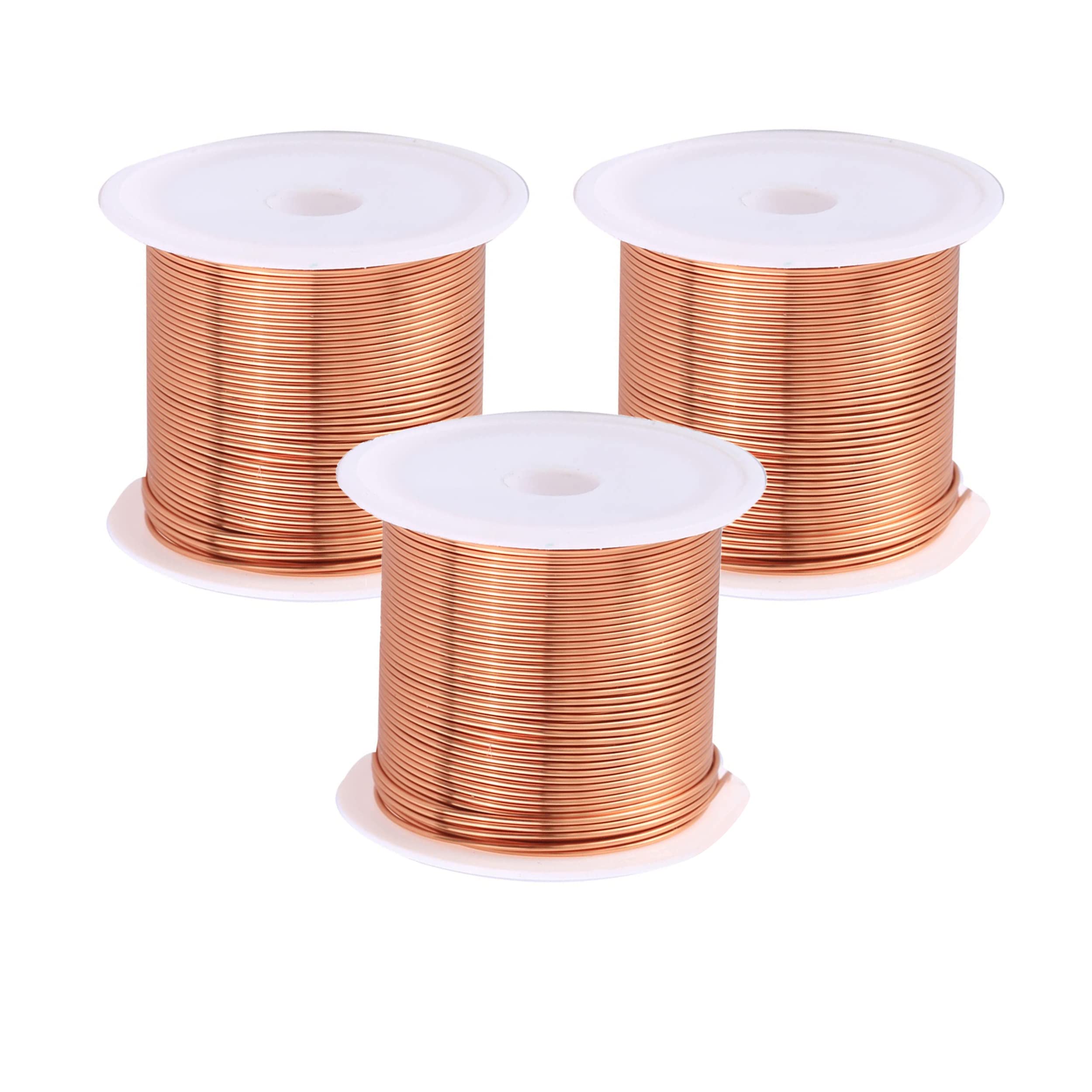 Skypro Red Or Copper 3 Spool Coils Magnet Wire Enameled Copper Wire Enameled Magnet Winding Wire Natural Temperature Rating Widely Used For Transformers Inductors - 0.8Mmx10m