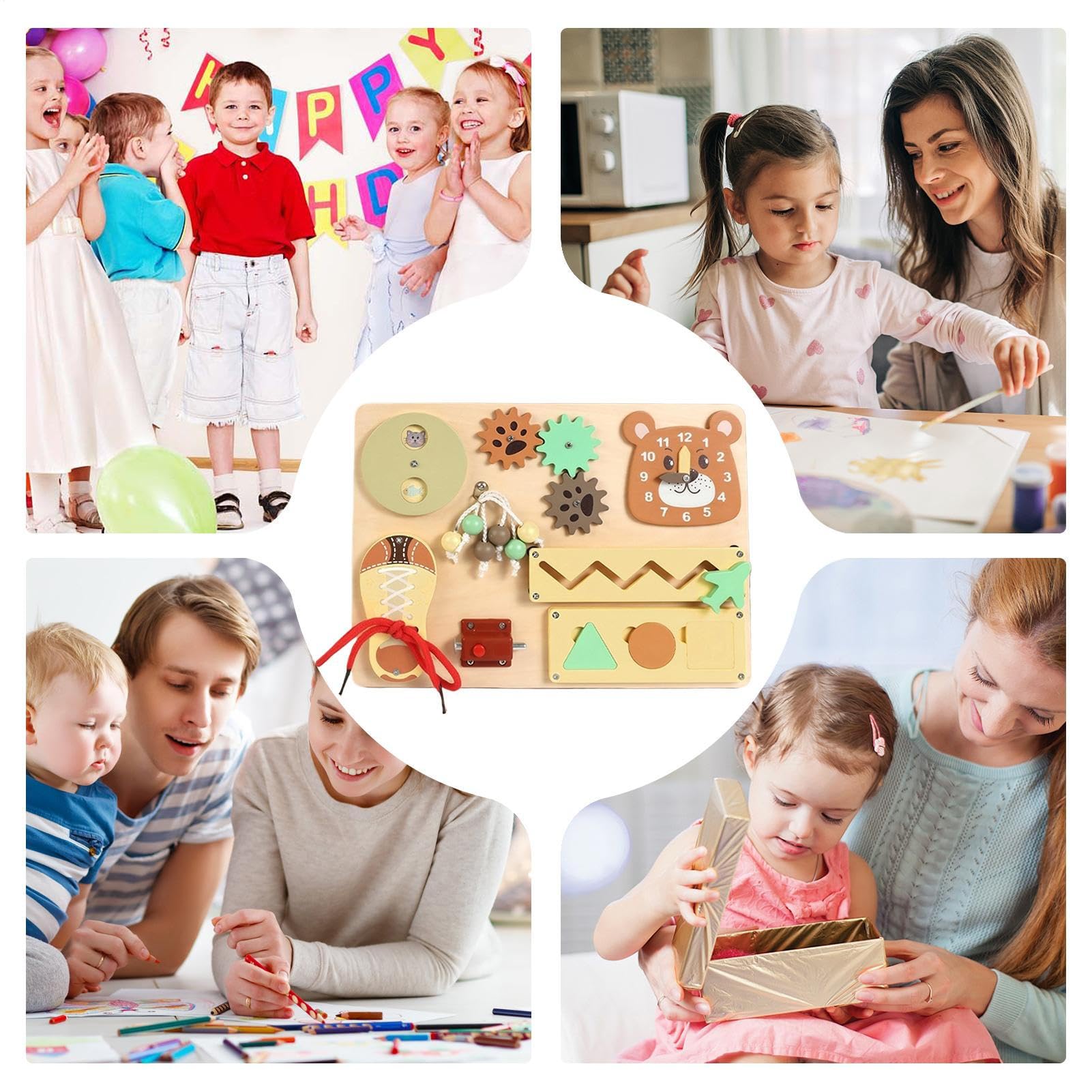 Tableau D'Activités,Jouet en Bois D'Éveil Précoce - Tableau d'apprentissage Précoce - pour Maternelle Jardin D'Salle De Classe École À La Maison Camp D'Été Activité De Groupe
