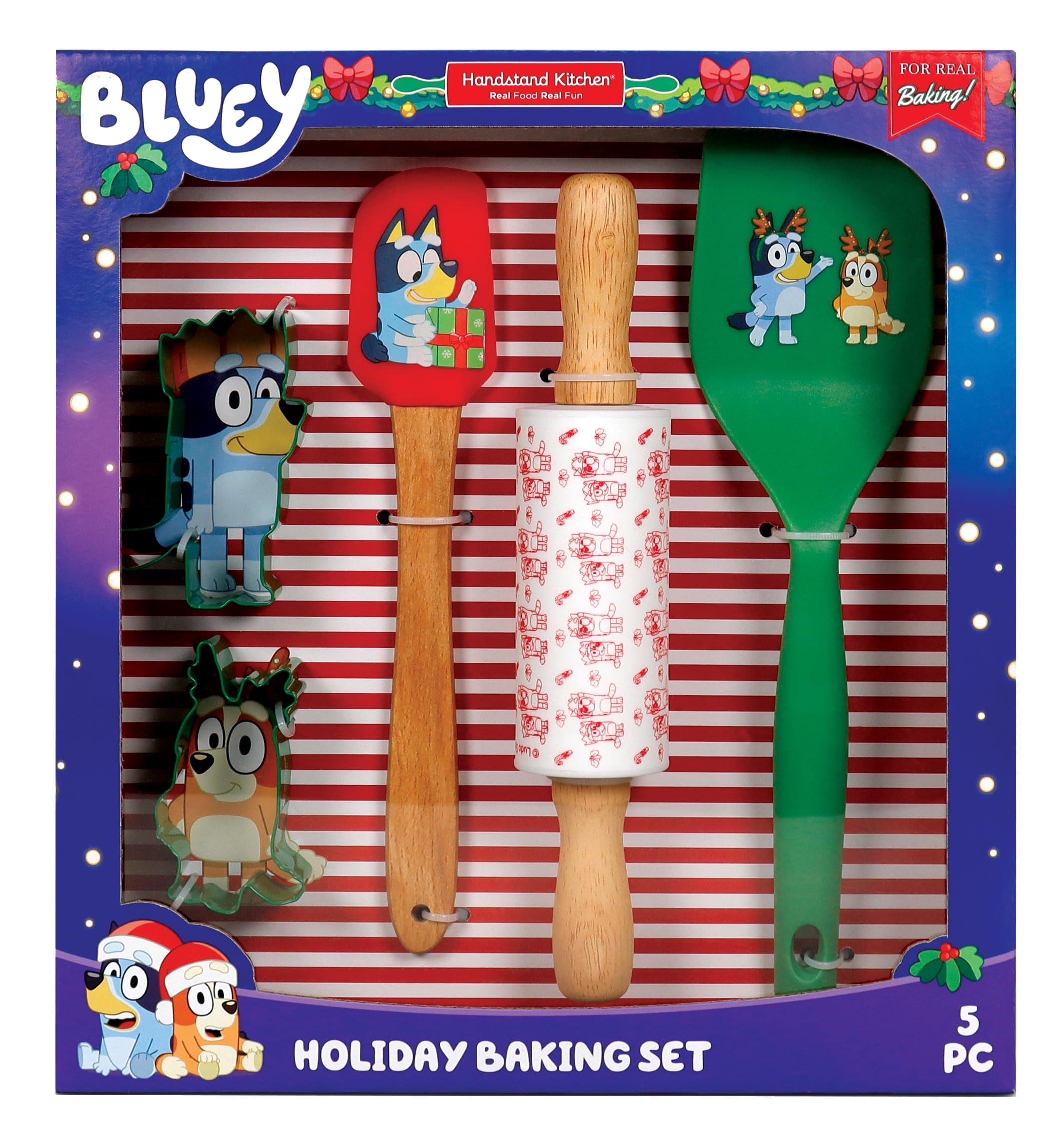 Amazon.com: Handstand Kitchen Bluey Holiday Baking Set with Bluey