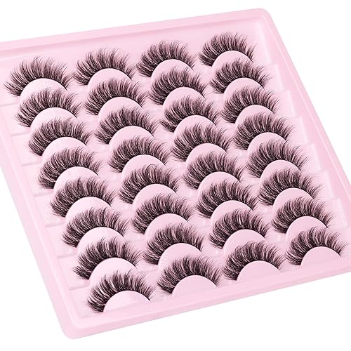 Miniatura 3 de Pestañas naturales finas y esponjosas, pestañas postizas de visón, pestañas postizas de volumen, paquete de 16 pares de pestañas con banda de