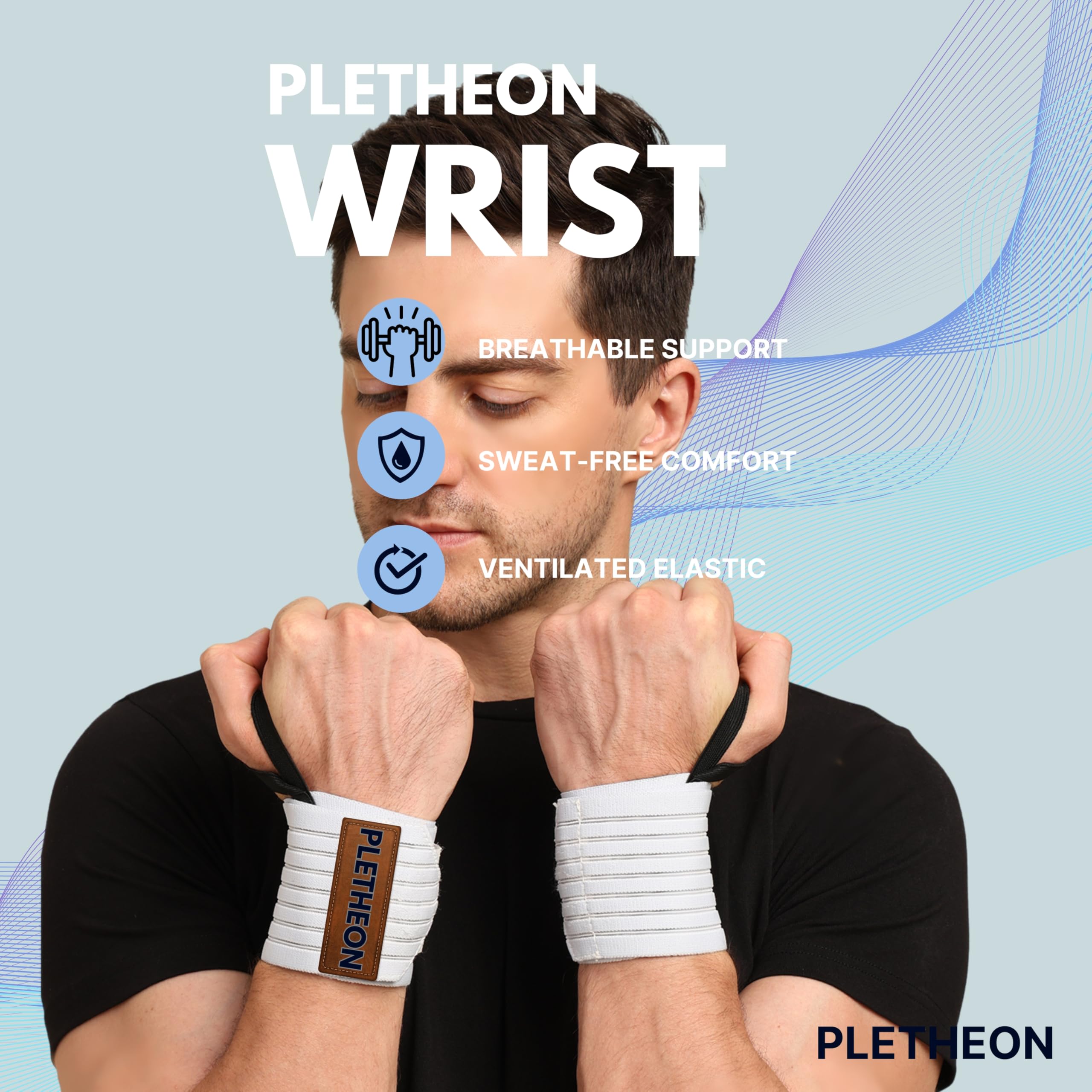 PLETHEON Wrist Support Band for Gym, Workout & Weightlifting | Adjustable Wrist Strap for Men & Women | Pain Relief & Wrist Stability for Fitness & Sports (VENTILATED WHITE) - Image 6 thumbnail