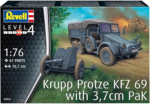 Miniatura 2 de Revell 03344 Krupp Protze KFZ 69 con 1.5 in Pak 176 Kit de modelo a escala 176