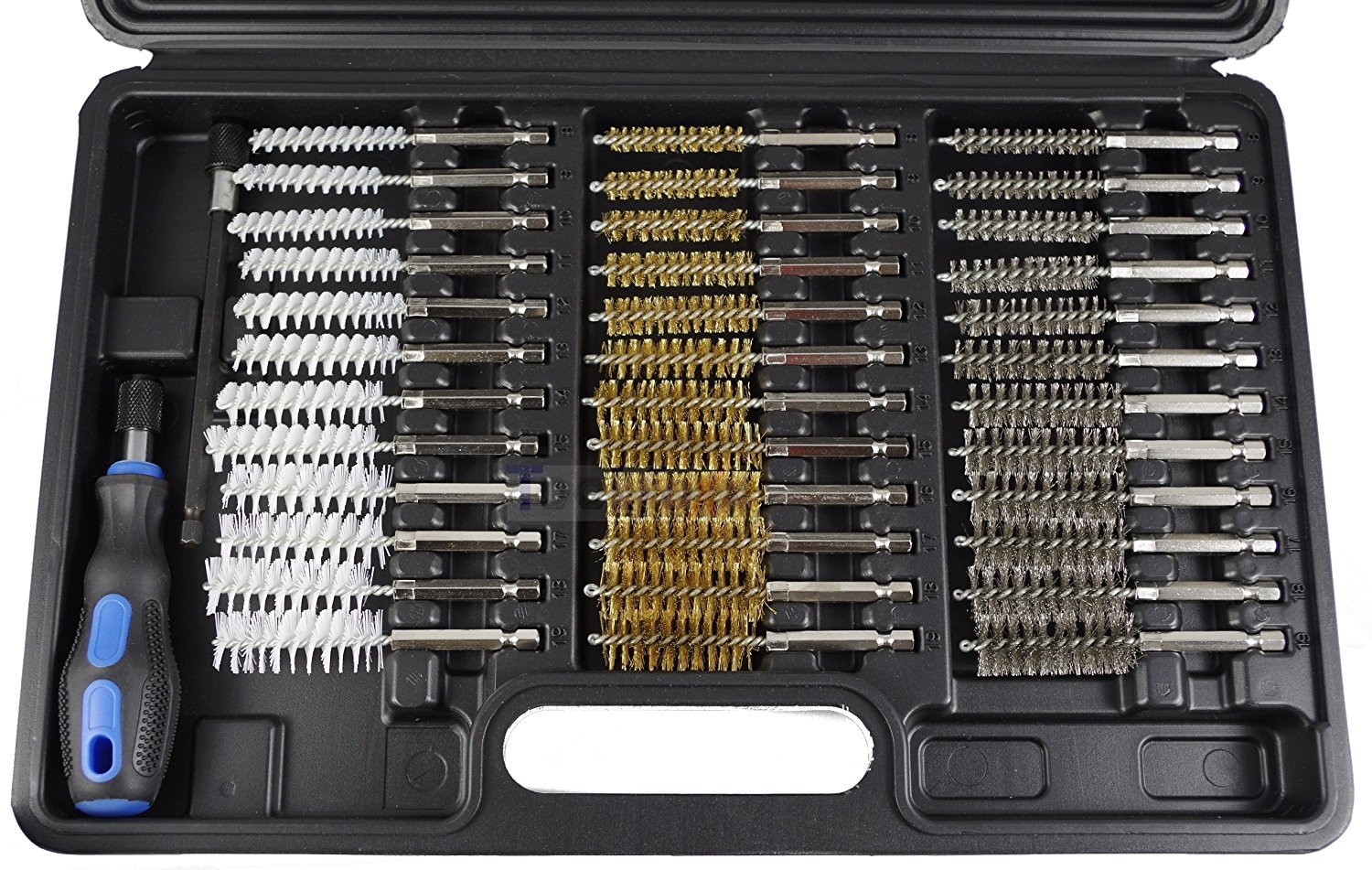 Lot de 38 brosses Rondes en Nylon et Laiton