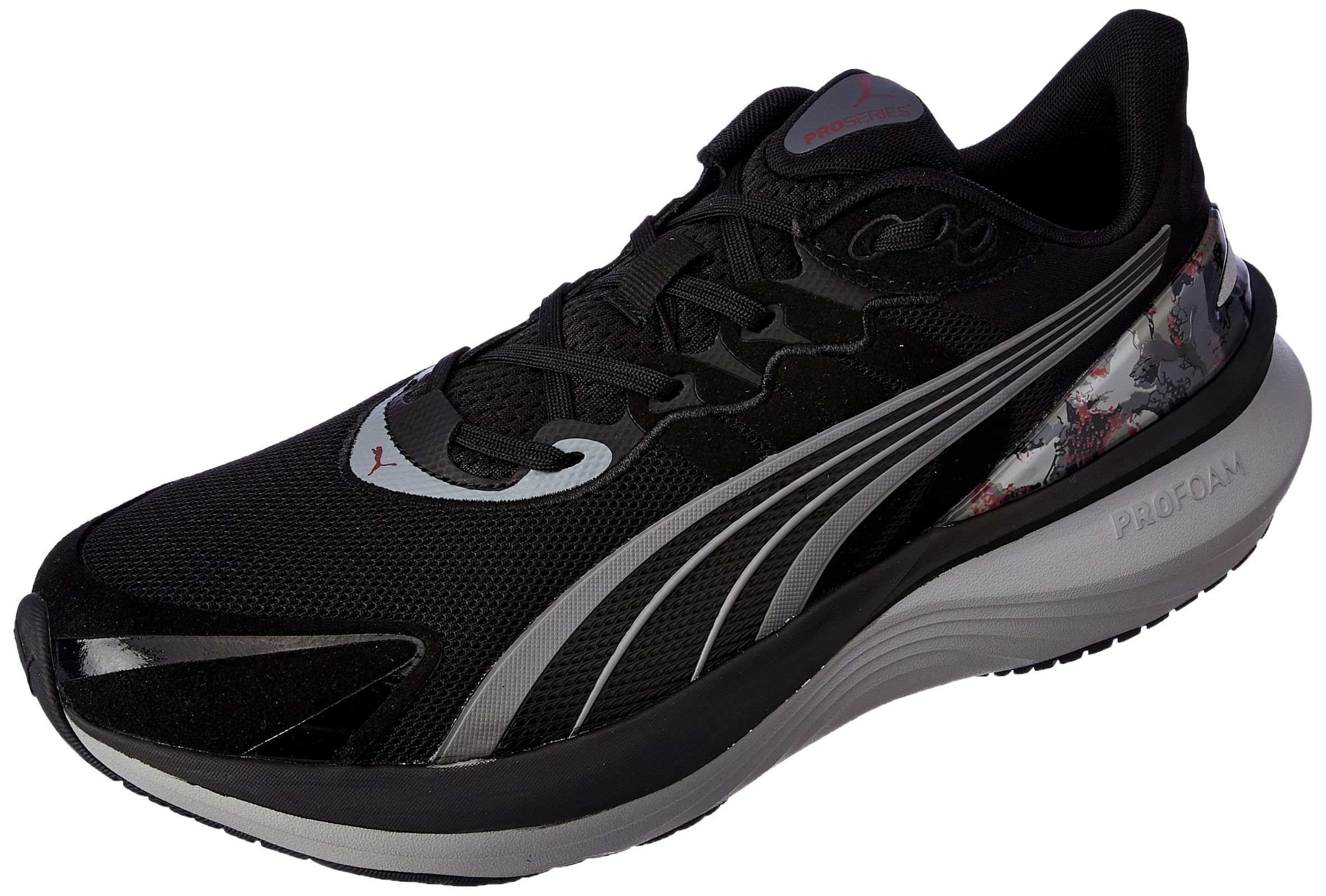 Puma, Men, Pulse Pro Generative Cyclone, Black-Gray Echo-Team Regal Red, Running Shoe, 8UK, (31365601)