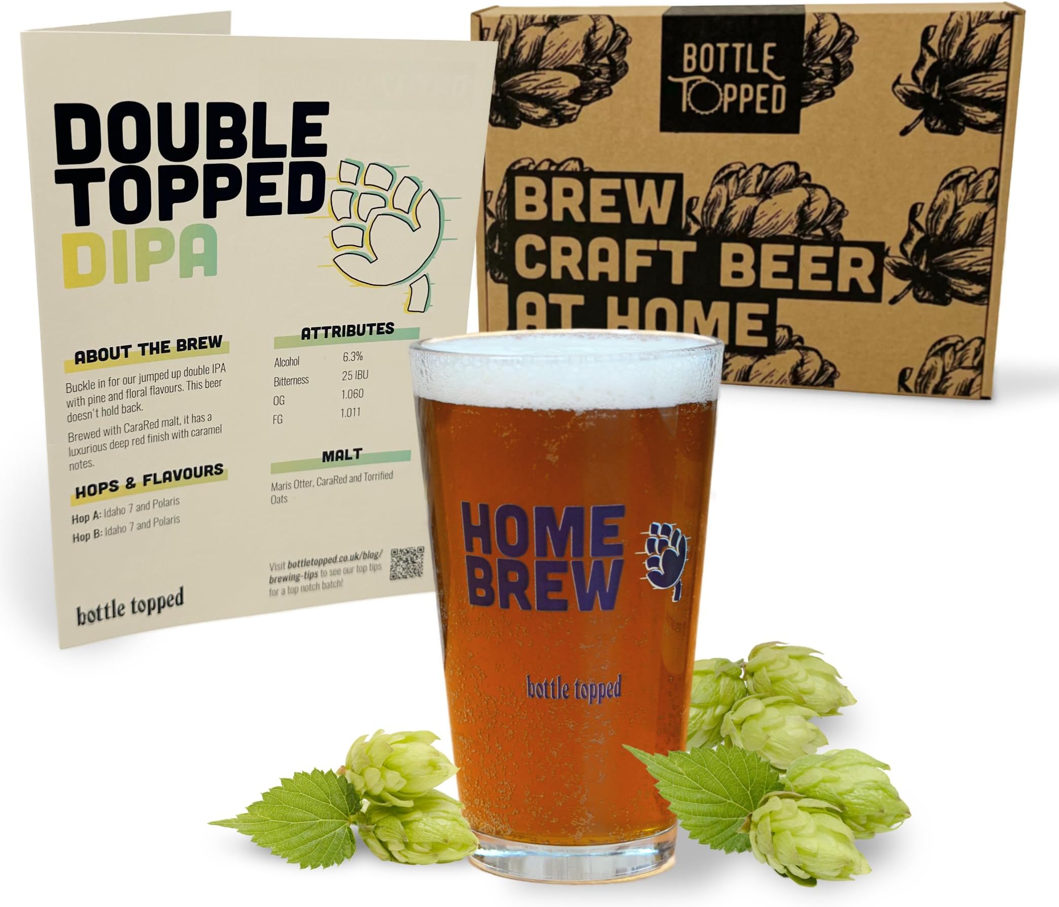 Fully Topped IPA Home Brew Kit Ingredient/TopUp Beer Making Kit to Brew 5L of Beer at Home