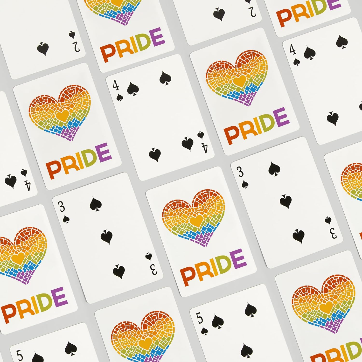 Lantern Press Gay Pride, Mosaic Heart, 52 Playing Cards for Adults, Poker Size Card Deck